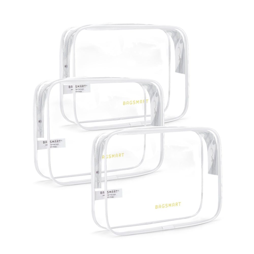 Clear Toiletry Bag, 3 Packs Tsa Approved Water Resistant Quart Size Travel🫲